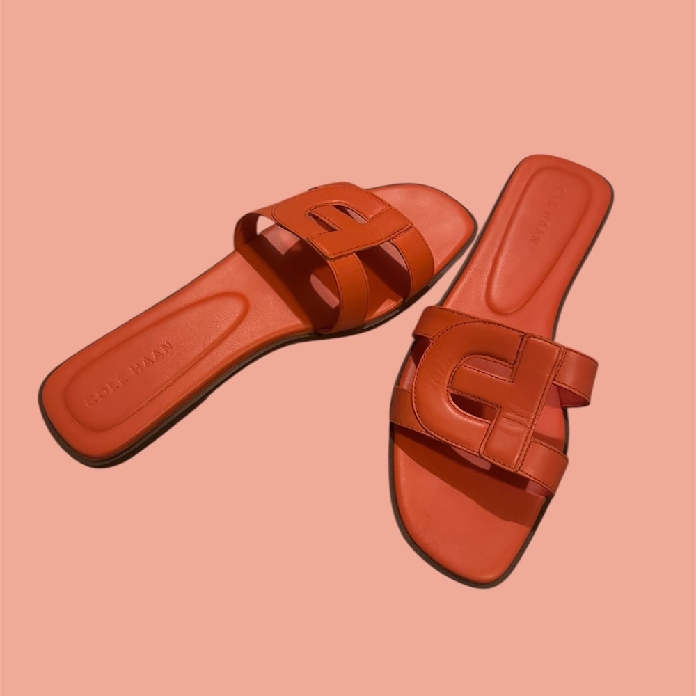 Cole Haan Womens Chrisee Sandal Orange Slide Sandals